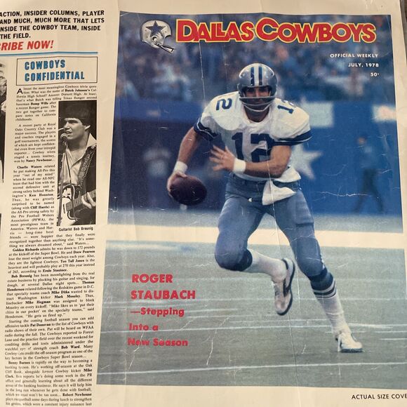 RARE VINTAGE 23x34 1978 Super Bowl VII Champions Dallas Cowboys Two-Sided Poster - Picture 15 of 16